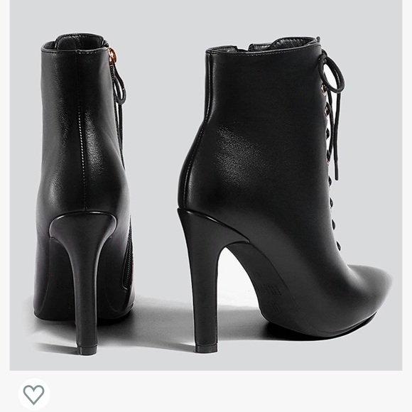 NWT 🆕 Black ⚫️ pointed heeled zip up boots for women size 7 - Picture 2 of 10